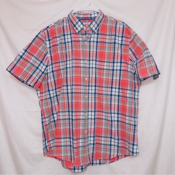 croft & barrow Other - Men's Croft & Borrow Multicolor Plaid Short Sleeve East Care Button Up Shirt XL